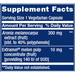 Life Extension SOD Booster 30 vegetarian capsules supplement facts label