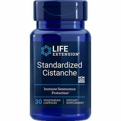 Life Extension Standardized Cistanche, 30 vegetarian capsules, front of bottle