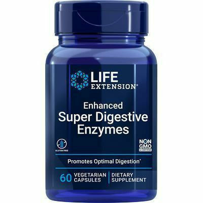 Life Extension Super Digestive Enzymes, 60 vegetarian capsules, front of bottle