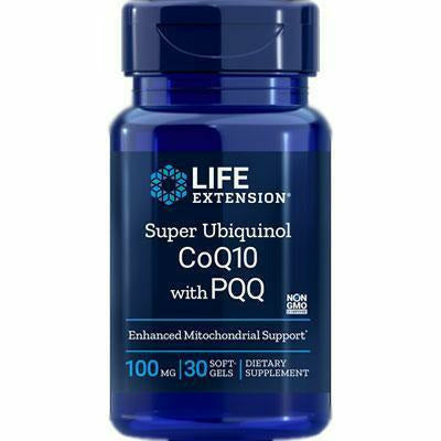 Life Extension Super Ubiquinol CoQ10 with PQQ, 30 softgels, front of bottle