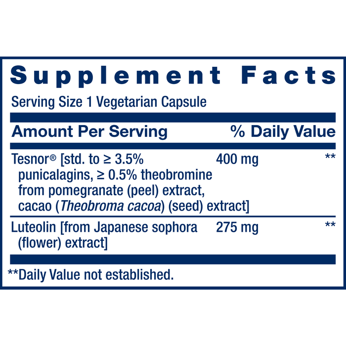 Life Extension Testosterone Elite 30 capsules supplement facts label