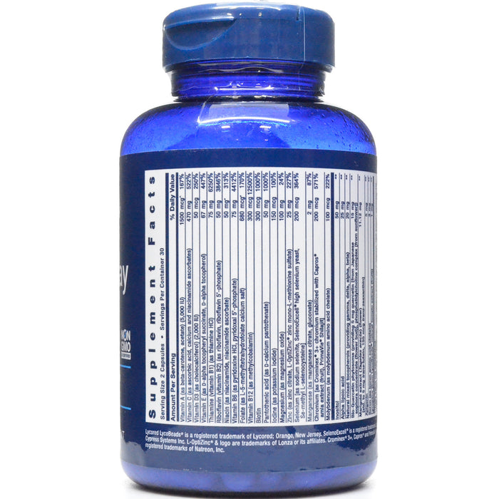 Life Extension Two-Per-Day 120 capsules supplement facts label