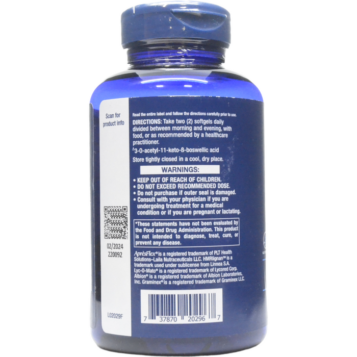 Life Extension Ultra Prostate Formula 60 softgels suggested use label