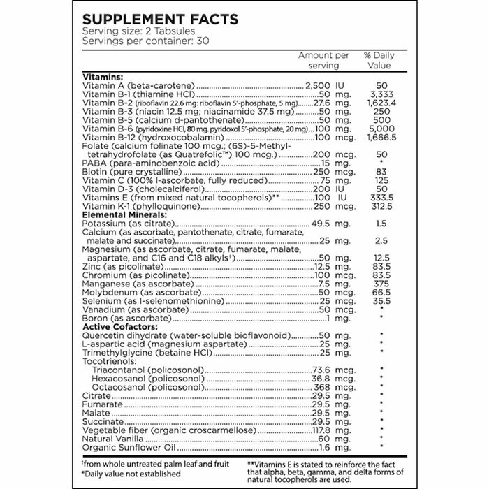 PERQUE, Life Guard mini 60 Tabsules supplement facts