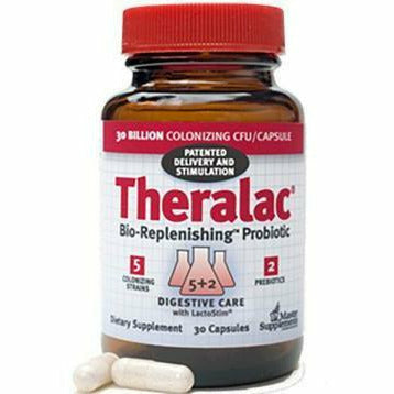 Master Supplements Theralac Bio-Replenishing Probiotic, 30 capsules, front of bottle