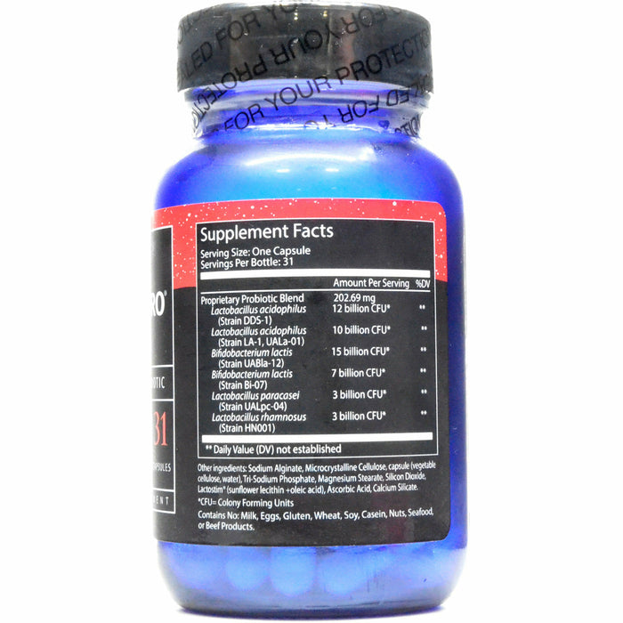 Master Supplements TheralacPRO 31 capsules supplement facts label