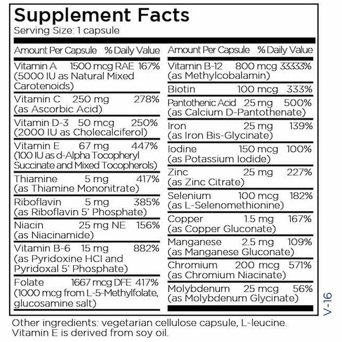 Metabolic Maintenance FemOne 100 capsules supplement facts label