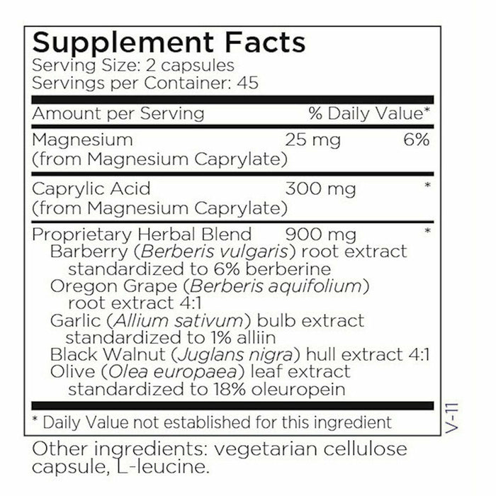 Metabolic Maintenance Happy Belly 90 capsules supplement facts label