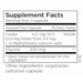 Metabolic Maintenance L-Methylfolate 2.5 mg 90 capsules supplement facts label