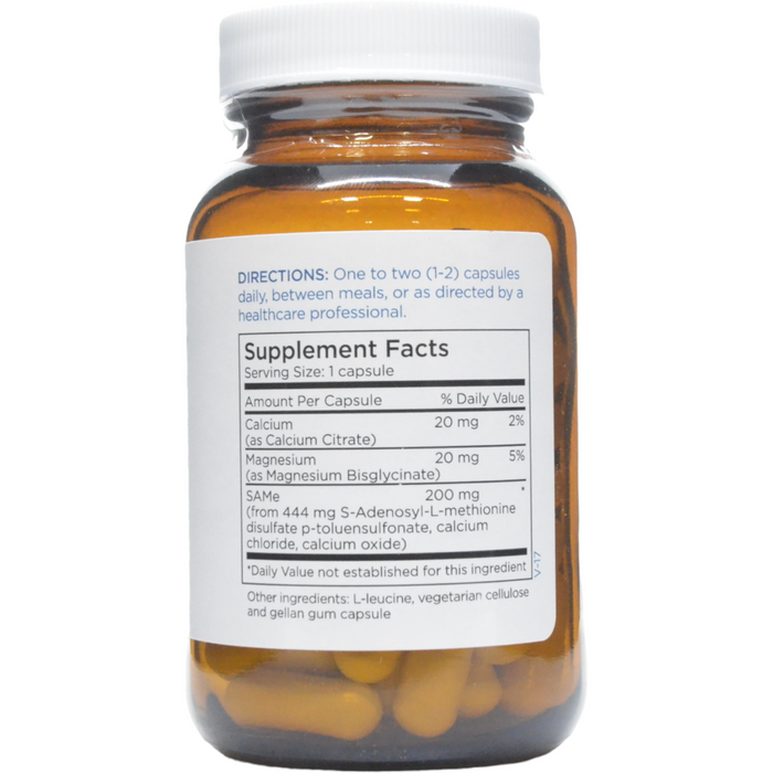 Metabolic Maintenance SAMe 200 mg 60 capsules supplement facts label