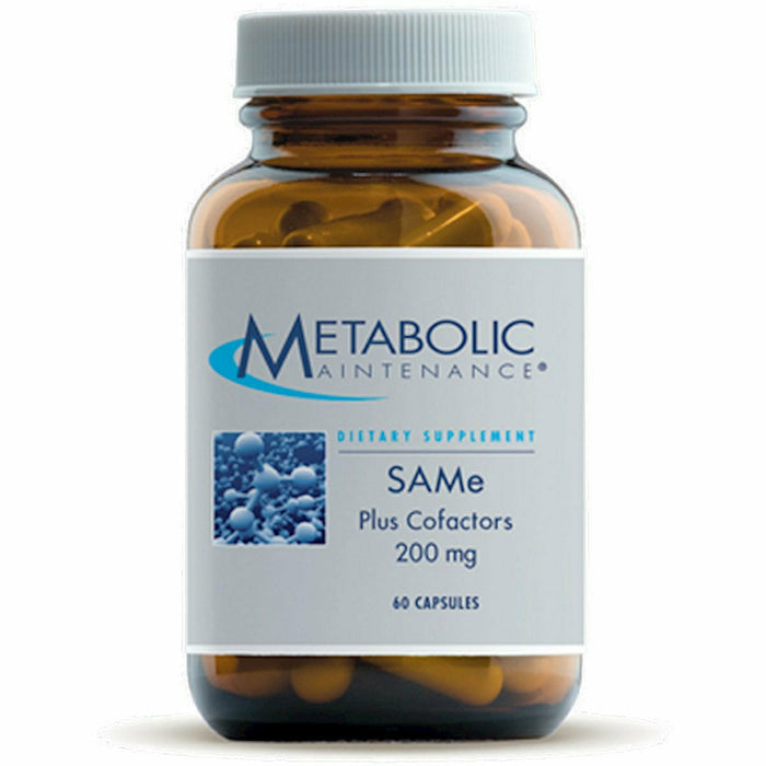 Metabolic Maintenance SAMe + CoFactors 200 mg, 60 capsules, front of bottle, older label design