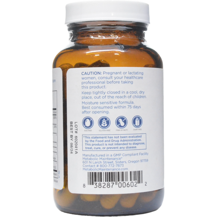 Metabolic Maintenance Stress Maintenance 90 capsules side label