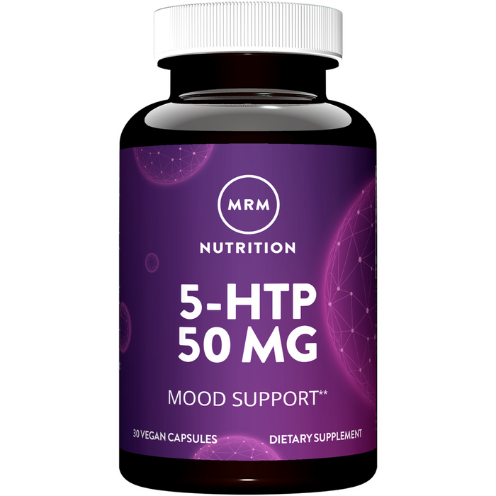 Metabolic Response Modifier 5-HTP 50 mg, 30 capsules, front of bottle