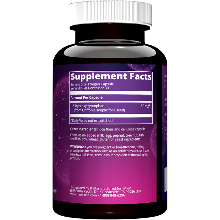 Metabolic Response Modifier 5-HTP 50 mg 30 capsules supplement facts label