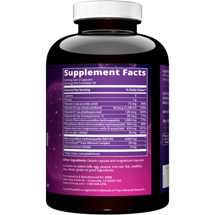 Metabolic Response Modifier Bone Maximizer III 150 capsules supplement facts label