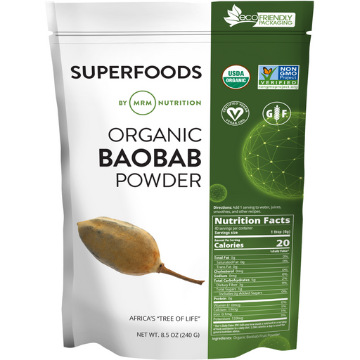 Metabolic Response Modifier Organic Baobab Fruit Powder, 8.5 oz, front of pouch