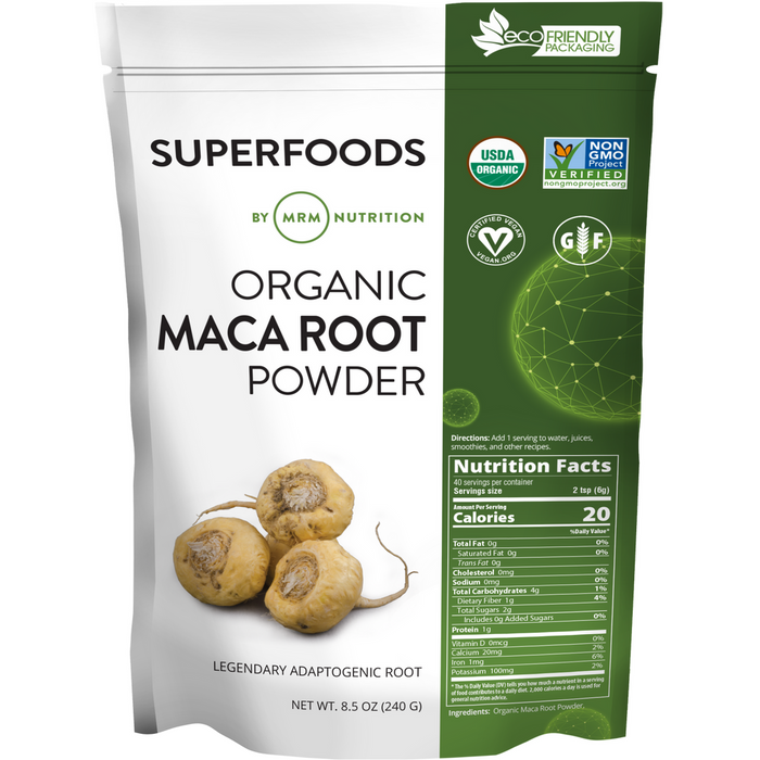 Metabolic Response Modifier Organic Maca Root Powder, 8.5 oz, front of pouch