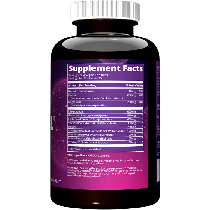 Metabolic Response Modifier Relax-All 60 vegan capsules supplement facts label