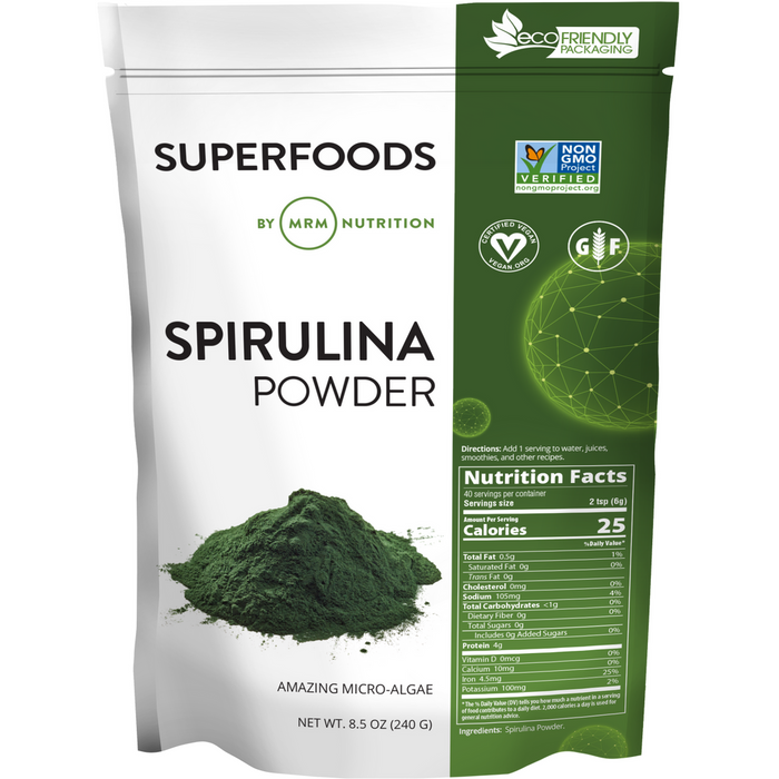 Metabolic Response Modifier Spirulina Powder, 8.5 oz, front of pouch