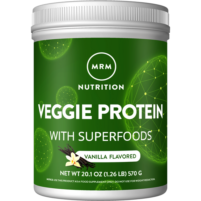 Metabolic Response Modifier Veggie Protein with Superfoods, Vanilla, 20.1 oz, front of tub