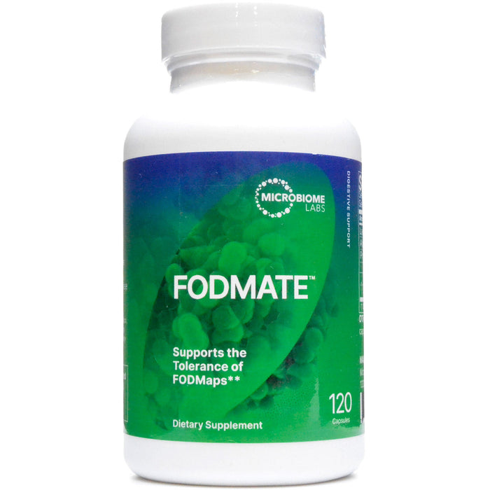 Microbiome Labs FODMATE, 120 capsules, front of bottle