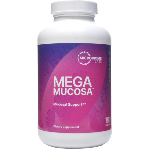 Microbiome Labs MegaMucosa, 180 capsules, front of bottle