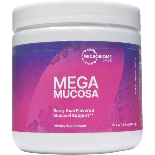 Microbiome Labs MegaMucosa Powder, 5.5 oz, front of canister
