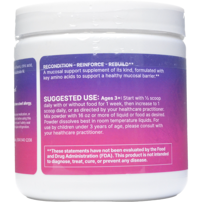 Microbiome Labs MegaMucosa Powder 5.5 oz suggested use label