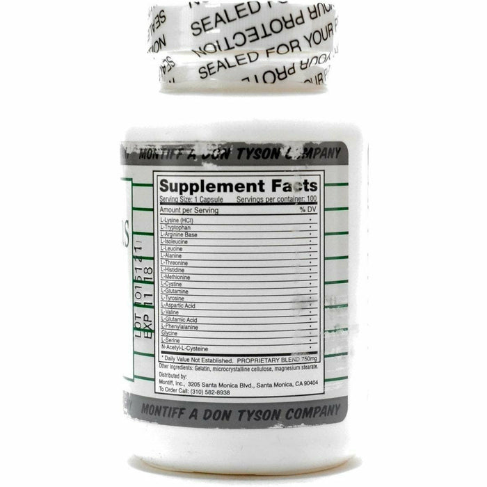 Montiff All-Basic-Plus 745 mg 100 capsules supplement facts label
