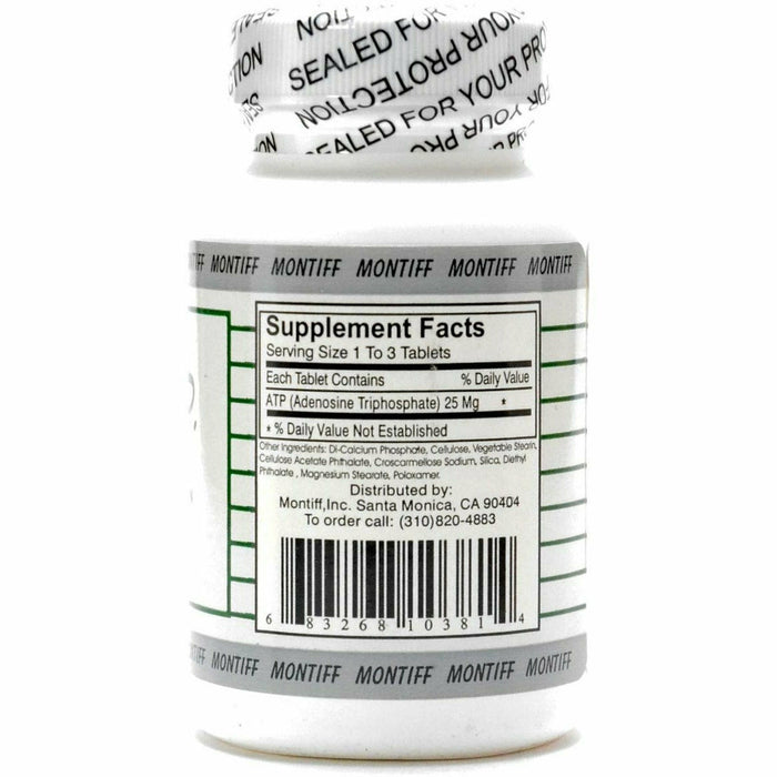 Montiff ATP 25 mg 90 tablets supplement facts label