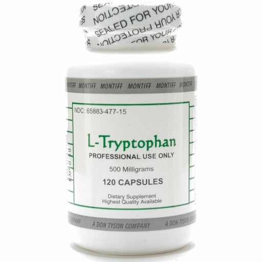 Montiff L-Tryptophan 500 mg, 120 veg capsules, front of bottle