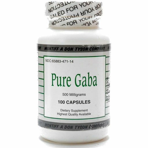 Montiff Pure GABA 500 mg, 100 capsules, front of bottle