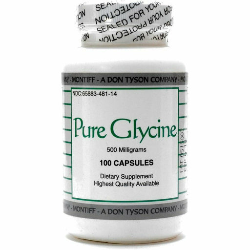 Montiff Pure Glycine 500 mg, 100 capsules, front of bottle