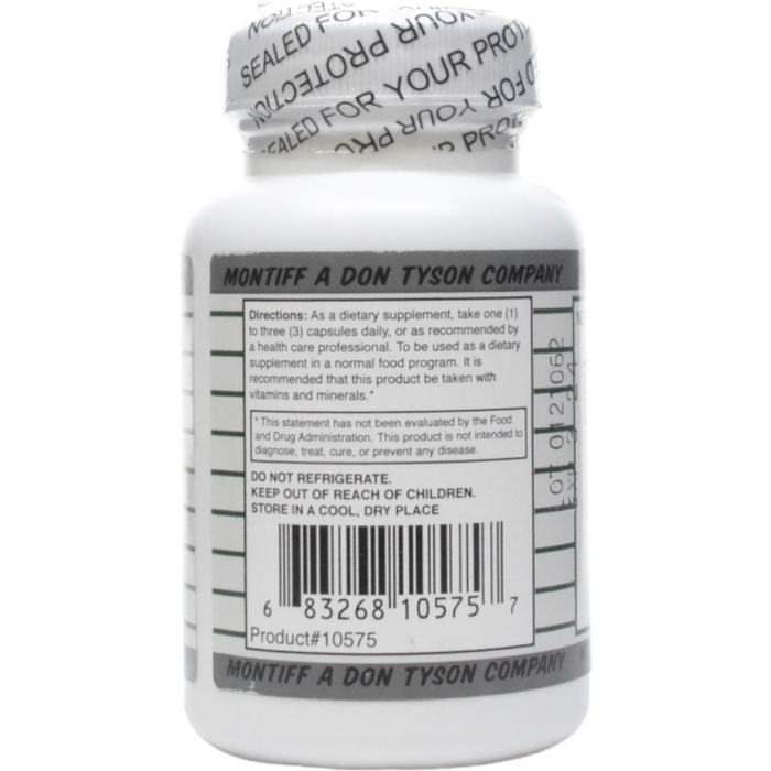 Montiff Pure L-Alanine 500 mg 50 capsules suggested use label