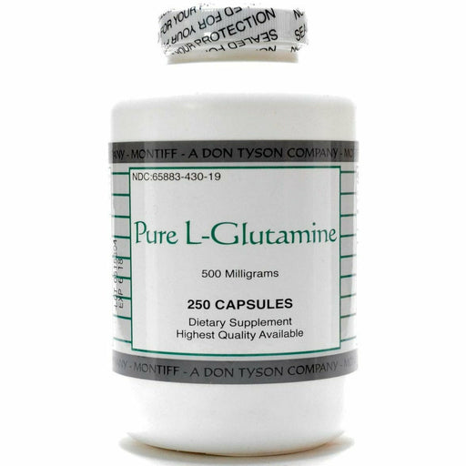 Montiff Pure L-Glutamine 500 mg, 250 capsules, front of bottle