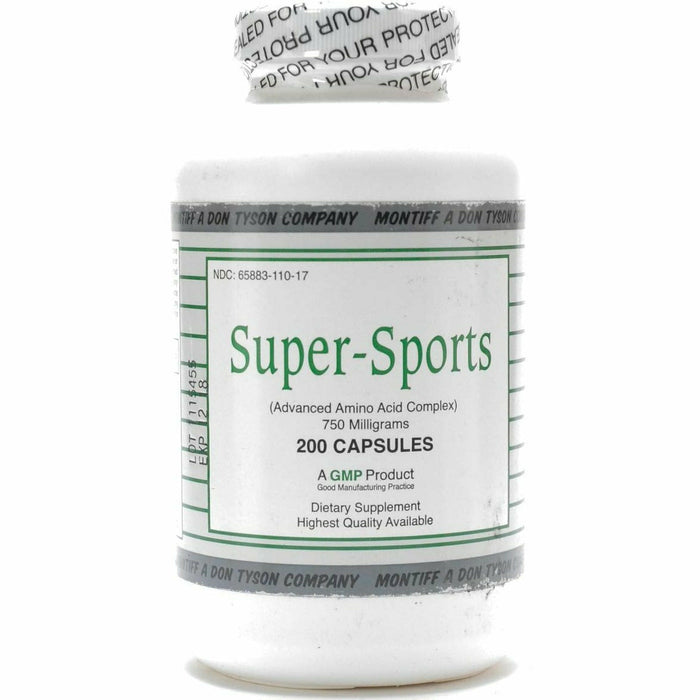 Montiff Super-Sports 750 mg, 200 capsules, front of bottle