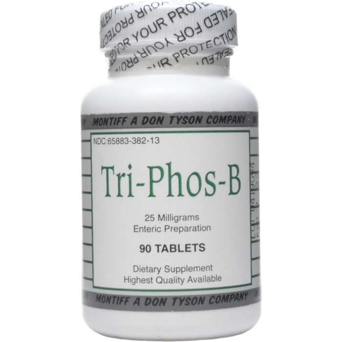 Montiff Tri-Phos-B 25 mg, 90 tablets, front of bottle