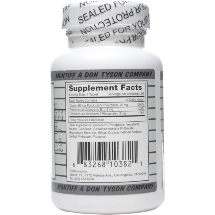 Montiff Tri-Phos-B 25 mg 90 tablets supplement facts label