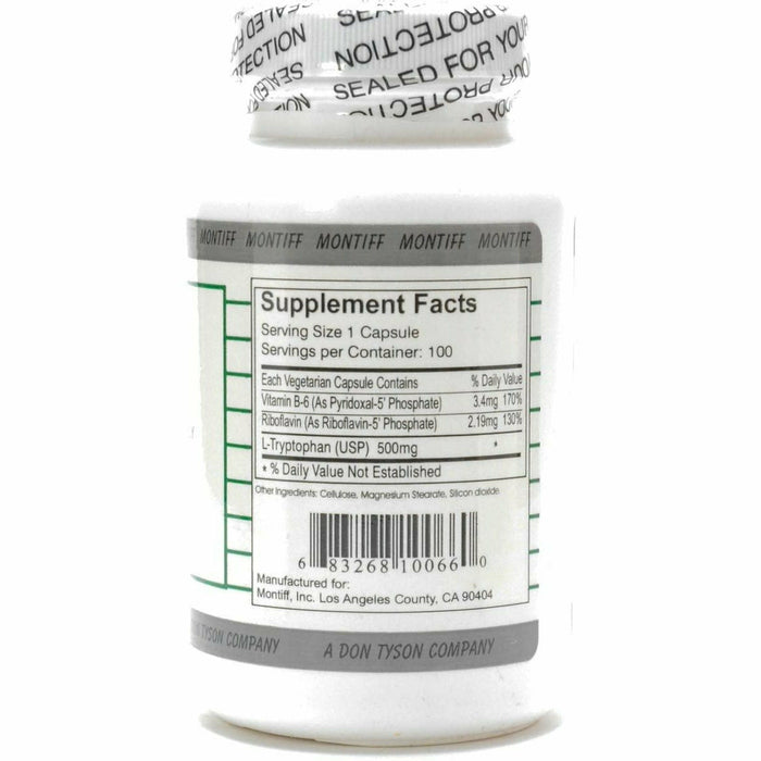 Montiff Trypto Plus 100 capsules supplement facts label
