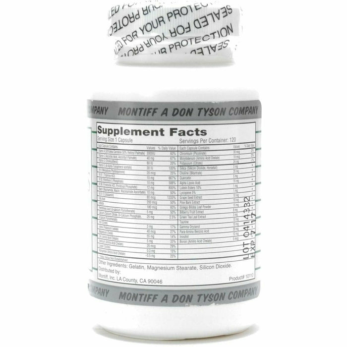 Montiff Vita-Minz Plus 120 capsules supplement facts label