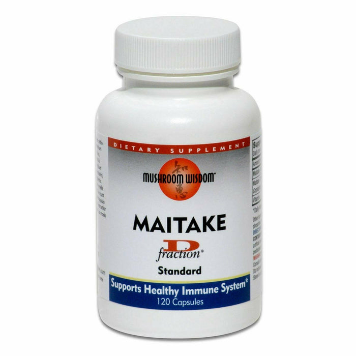 Mushroom Wisdom Maitake D-Fraction Standard, 120 capsules, front of bottle