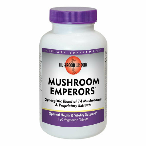 Mushroom Wisdom Mushroom Emperors, 120 vegetarian tablets, front of bottle