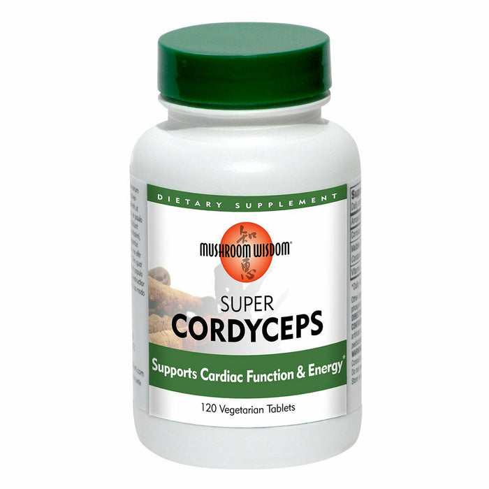 Mushroom Wisdom Super Cordyceps, 120 vegetarian tablets, front of bottle