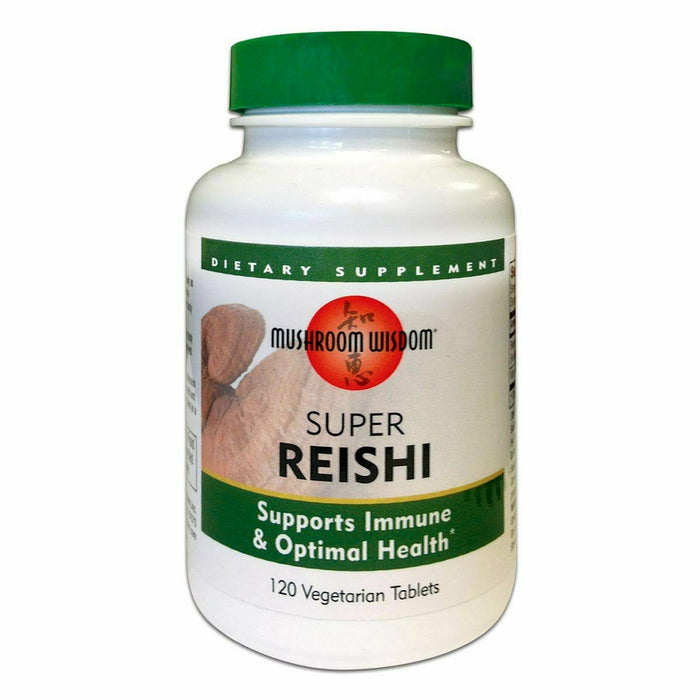 Mushroom Wisdom Super Reishi, 120 vegetarian tablets, front of bottle
