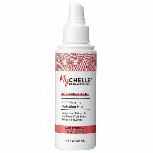 MyChelle Dermaceuticals Fruit Enzyme Hydrating Mist, 4.2 fl oz, front of spray bottle