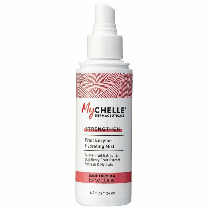 MyChelle Dermaceuticals Fruit Enzyme Hydrating Mist, 4.2 fl oz, front of spray bottle