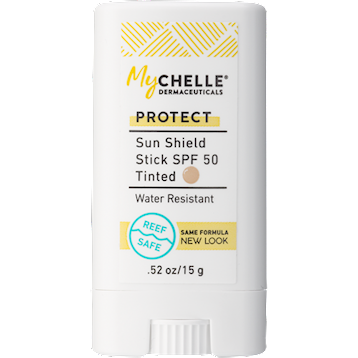 MyChelle Dermaceuticals Sun Shield Stick SPF 50 Tinted, 0.52 oz, front of stick
