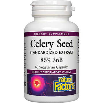 Natural Factors Celery Seed Extract 75 mg, 60 veg capsules, front of bottle