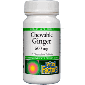 Natural Factors Chewable Ginger 500 mg, 90 chewable tablets, front of bottle