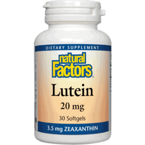 Natural Factors Lutein 20 mg, 30 softgels, front of bottle